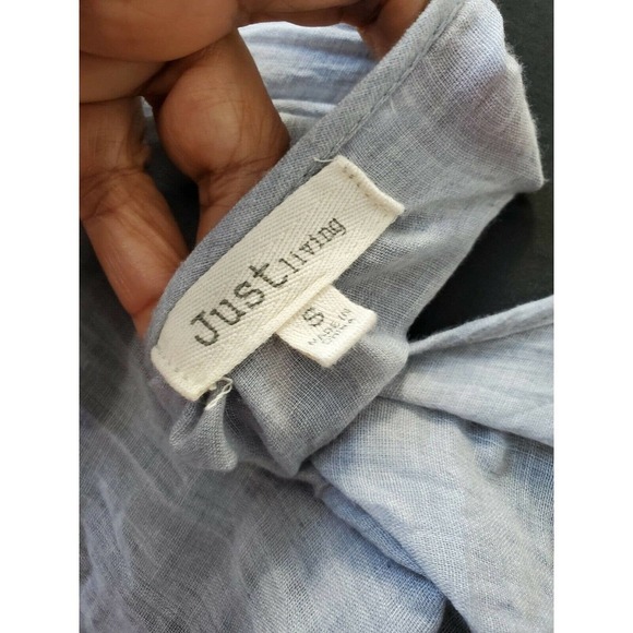 Just Living Women's Solid Gray Polyester Henley Neck Long Sleeve Casual Shirt S - Picture 11 of 12